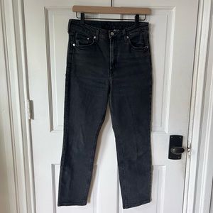 &denim black vintage slim straight leg jeans